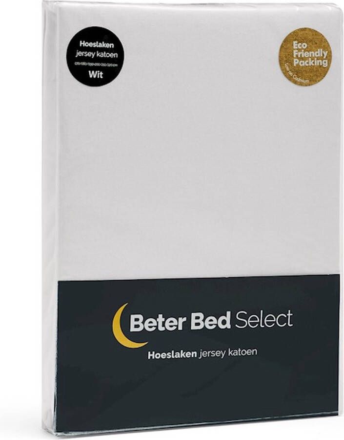 Beter Bed Select Jersey Hoeslaken voor Matras 100% Katoen 70 80 90 x 200 210 220 cm Wit