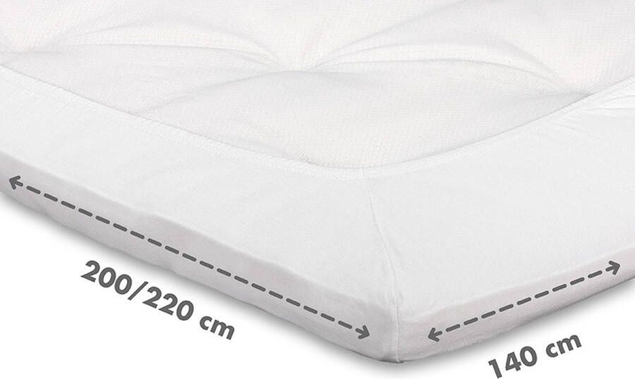 Beter Bed Select Jersey Hoeslaken voor Topper 100% Katoen 140 x 200 210 220 cm Wit