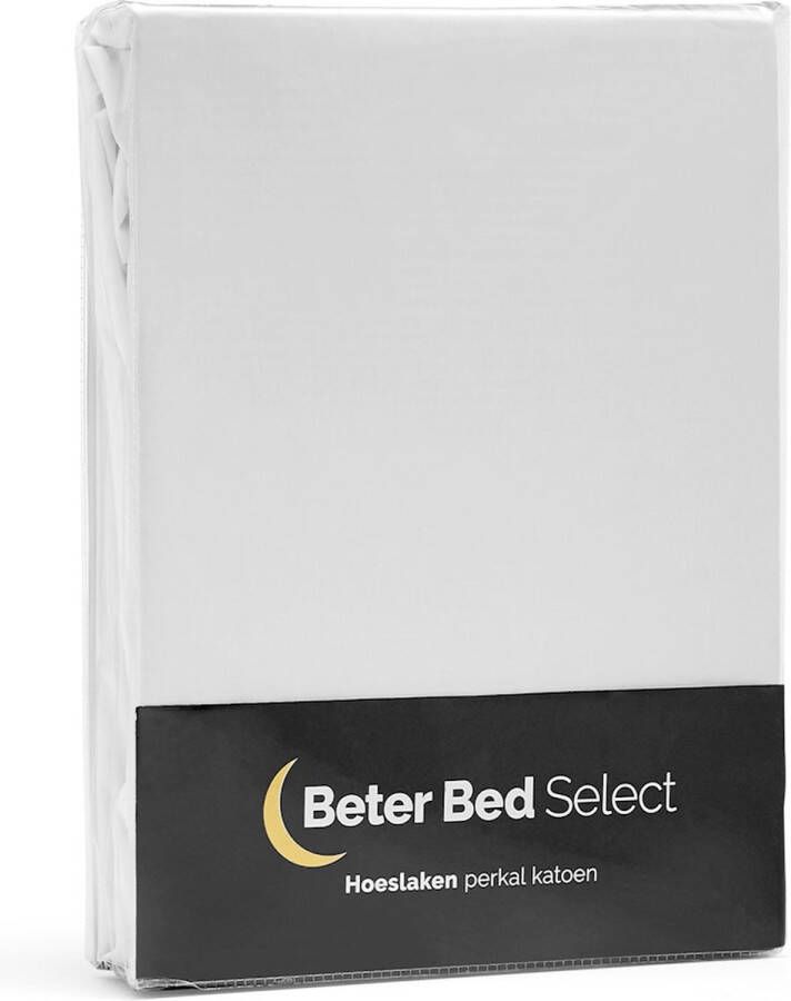 Beter Bed Select Perkal Hoeslaken voor Matras 100% Luxe Katoen 140 x 200 cm Wit