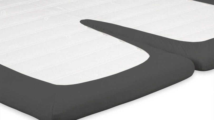 Beter Bed Select Jersey Hoeslaken voor Splittopper 100% Katoen 160 x 200 210 220 cm Donkergrijs