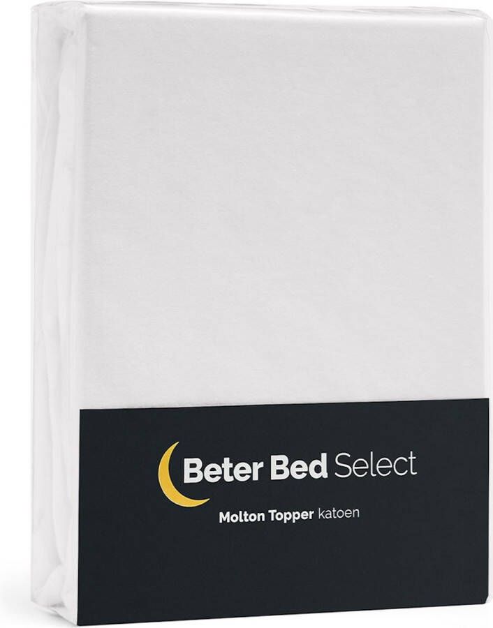 Beter Bed Select Topper Molton Hoeslaken Matrasbeschermer Matrashoes 140 x 200 cm Tot 10 cm Wit