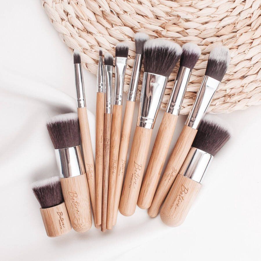 Betere producten Set van 11 duurzame make-up kwasten met opbergzakje Make Up Kwasten Set Make Up Brush Oogschaduw Foundation Kwast Poeder Kwast Brush Make up Cosmetica Kwasten Set – Inclusief make-up zakje