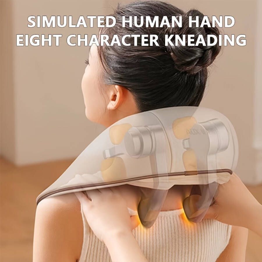 BetterSells Nekmassage Apparaat 4 in 1 Massage Apparaat Nek En Rug Schouder Beenmassage Betere Bloedsomloop Healing Hands Neck Massager Shiatsu Massagekussen met Warmte en Infraroodfunctie