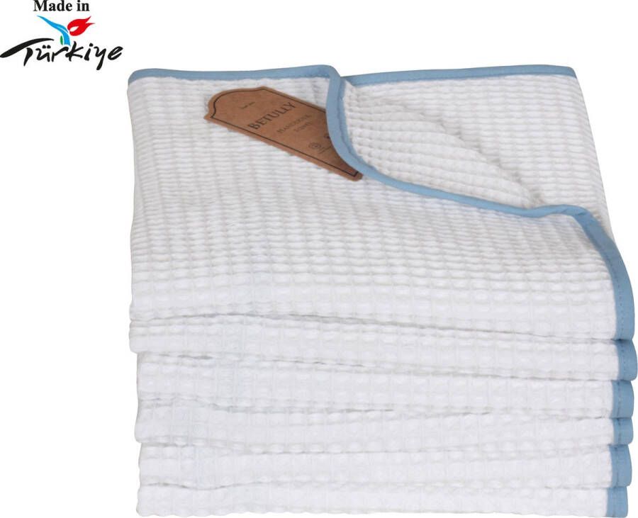 Betully Theedoeken en Keukendoeken set 6 x 50x70cm- Keukenhanddoeken- Wafel structuur 100% Katoen Vaatdoek-Wit