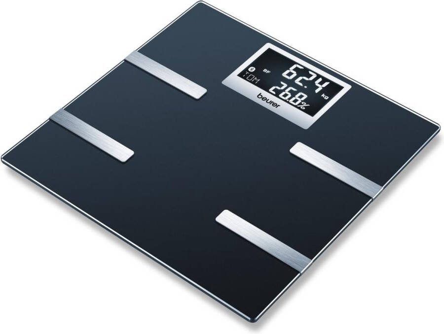 Beurer BF 700 Personenweegschaal Lichaamsanalyse Digitaal Bluetooth HealthManager Pro app BMI AMR BMR Tot 180 kg 8 Gebruikers + automatische herkenning Verlicht LCD display Incl. batterijen 5 Jaar garantie