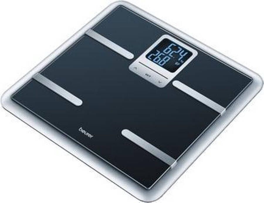 Beurer BG 40 Personenweegschaal Lichaamsanalyse BMR AMR 33 x 32 cm Sensortoetsen Quick Start Tot 150kg Veiligheidsglas Incl. batterijen 5 Jaar garantie Zwart