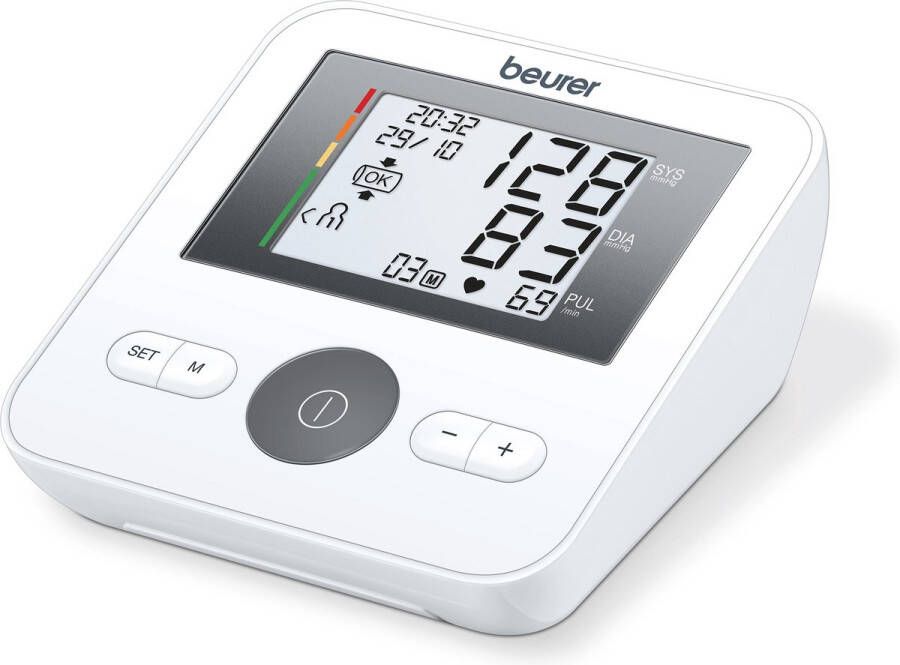 Beurer BM 27 Basic Bloeddrukmeter bovenarm Aanbevolen door Hartstichting Onregelmatige hartslag Risico-indicator Manchet-aanbreng controle Manchet 22 tot 42 cm Klinisch gevalideerd Digitale Bloeddrukpas 5 Jaar garantie