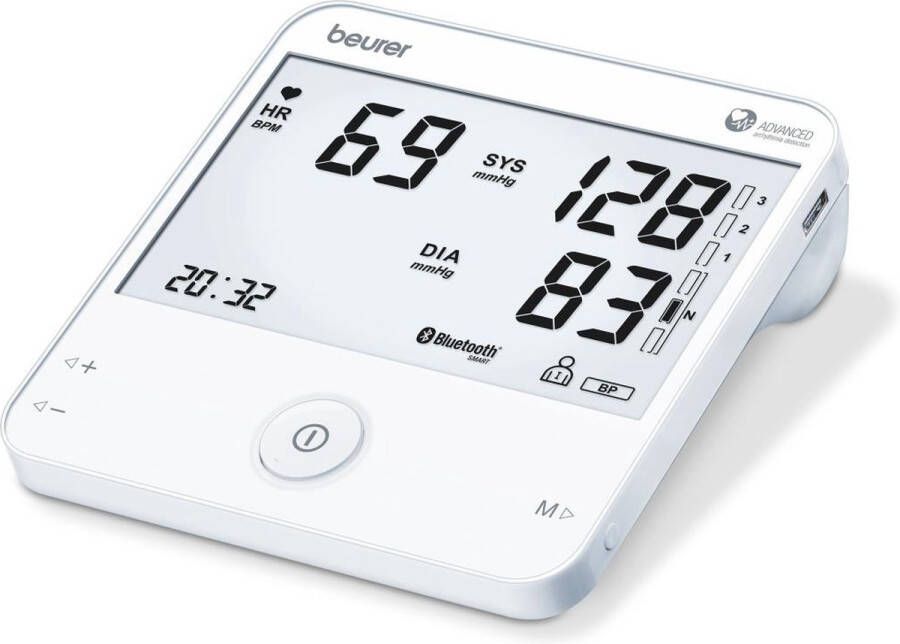 Beurer ECG bloeddrukmeter bovenarm ECG-functie Bluetooth HealthManager pro app BM 93 cardio Rapport voor dokter Hartritmestoornis-aritmie herkenning Risico-indicator 5 Jaar garantie