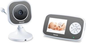 Beurer BY 110 Babyfoon Camera en XL ouderunit beeldscherm Digitaal wireless verbinding Nachtzicht Intercom Liedjes Temperatuuralarm Timer Eco+ 3 Jaar garantie