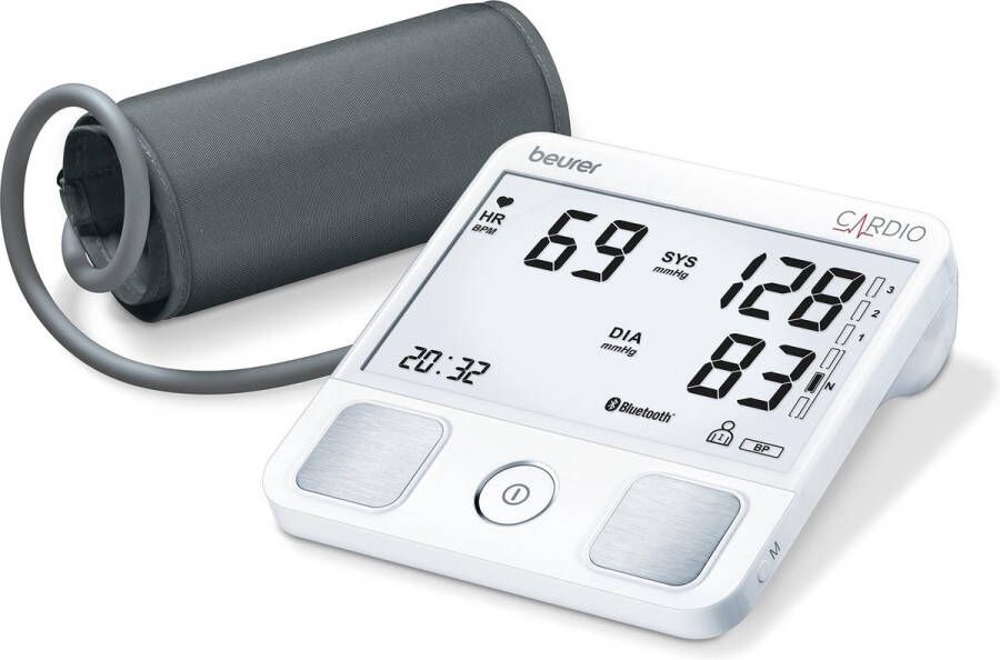 Beurer BM 93 Cardio ECG Bloeddrukmeter bovenarm ECG-functie Bluetooth HealthManager Pro app BM 93 cardio Rapport voor dokter Onregelmatige hartslag Risico-indicator 5 Jaar garantie