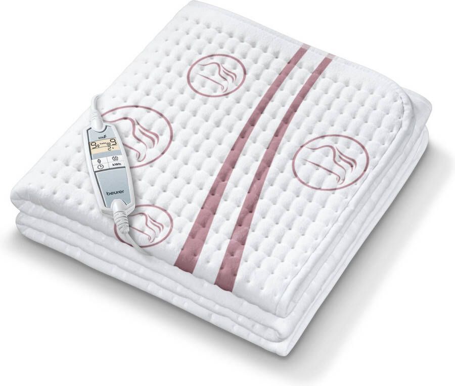Beurer UB 90 Electrische Onderdeken 150 x 80 cm 2 Zones lichaam voeten met elk 9 warmtestanden Verlicht LCD-display Automatische uit- en terug-schakeling Katoen fleece Machinewasbaar op 30 °C 5 Jaar garantie