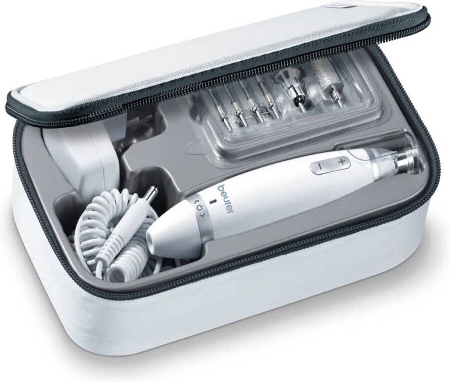 Beurer MP 62 Elektrische Nagelvijl Nagelfrees Elektrische Manicure en Pedicure set 10 Opzetstukken LED verlichting 3 Jaar garantie