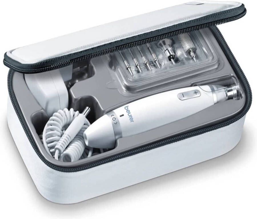 Beurer Elektrische Nagelvijl MP 62 Nagelfrees Elektrische Manicure en Pedicure set 10 Opzetstukken LED verlichting 3 Jaar garantie