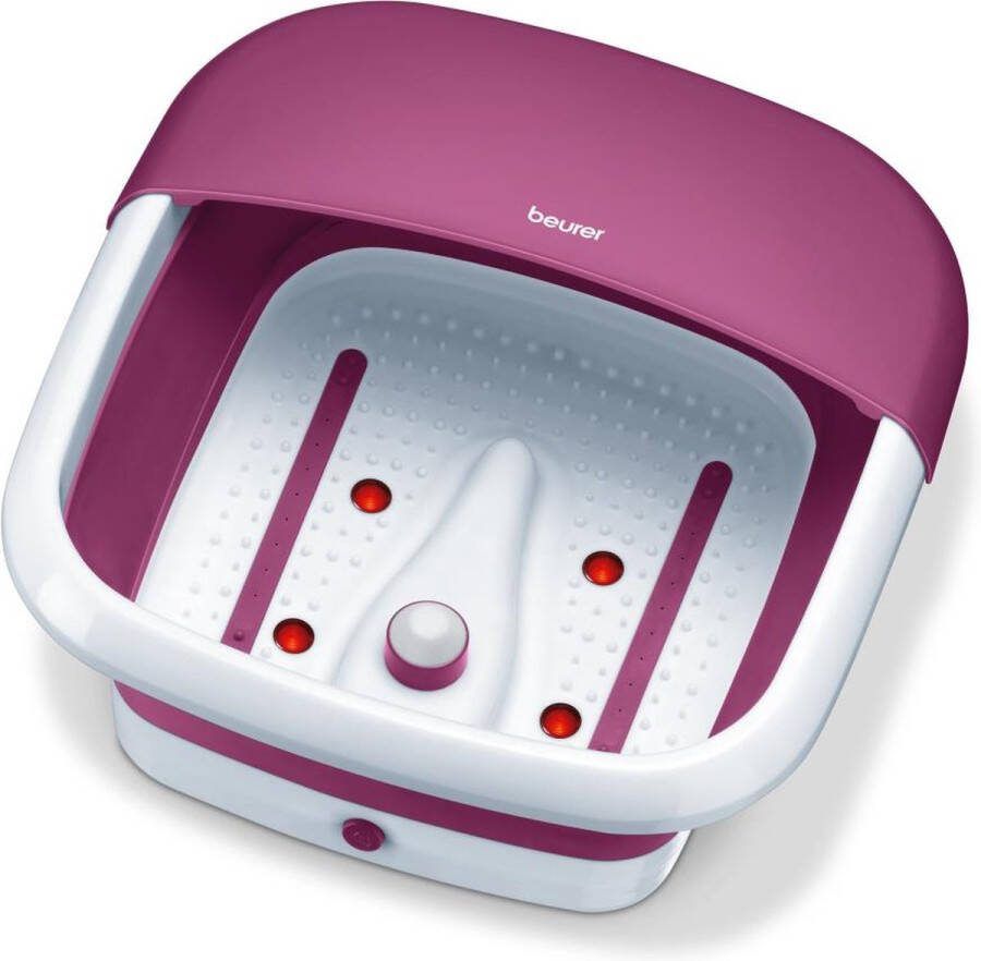 Beurer FB 30 Elektrisch voetenbad Voetmassage Inklapbaar opvouwbaar Trillings- en bubbelmassage Infrarood lichtpunten Tot schoenmaat 45 Warm water blijft warm 60 Watt 3 Jaar garantie