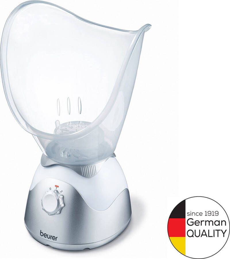 Beurer FS 50 Gezichtssauna 3-in-1: inhalator gezichtsverzorging aromatherapie 2 Opzetstukken maskers 120 Watt Alu verdampingstank 2 Standen Geurstofreservoir Incl. maatbeker netadapter 3 Jaar garantie Grijs-wit