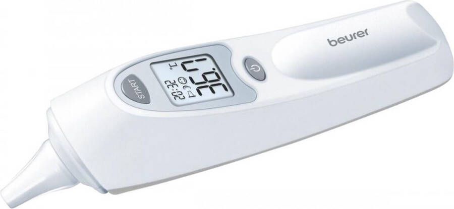 Beurer FT 58 Thermometer oor Koortsthermometer Object thermometer Digitaal Infrarood 10 Verwisselbare beschermkappen Smiley symbolen 10 Geheugenplaatsen Medisch gecertificeerd Incl. batterijen 5 jaar garantie Wit