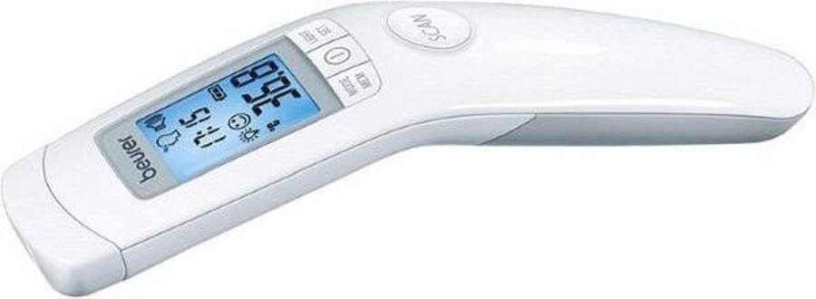 Beurer FT 90 Thermometer lichaam Meting omgevings- en oppervlaktetemperatuur Digitaal Infrarood Contactloos Geschikt voor baby's en kinderen 60 Geheugenplaatsen Medisch gecertificeerd Incl. opbergdoos 5 Jaar garantie