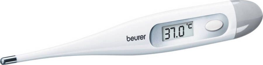Beurer FT 09 White Thermometer lichaam Koortsthermometer Digitaal Flexibele tip Groot display Waterproof Schakelt automatisch uit – Geluidssignaal Medisch gecertificeerd Incl. batterijen 5 jaar garantie Wit