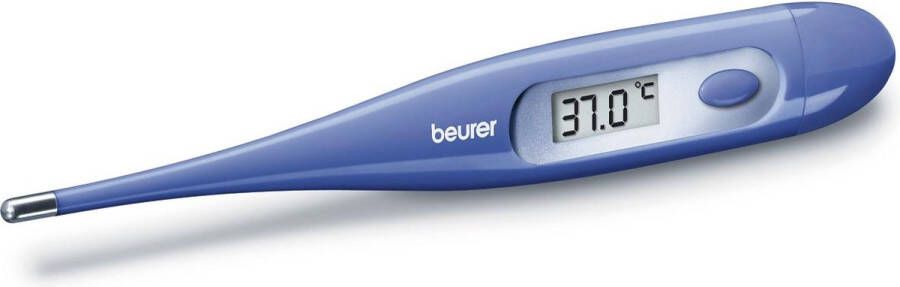 Beurer FT 09 Blue Thermometer lichaam Koortsthermometer Digitaal Flexibele tip Groot display Waterproof Schakelt automatisch uit Geluidssignaal Medisch gecertificeerd Incl. batterijen 5 Jaar garantie Blauw