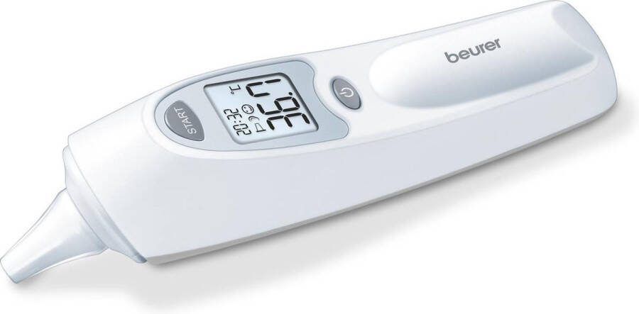 Beurer FT 58 Thermometer oor Koortsthermometer Object thermometer Digitaal Infrarood 10 Verwisselbare beschermkappen Smiley symbolen 10 Geheugenplaatsen Medisch gecertificeerd Incl. batterijen 5 jaar garantie Wit