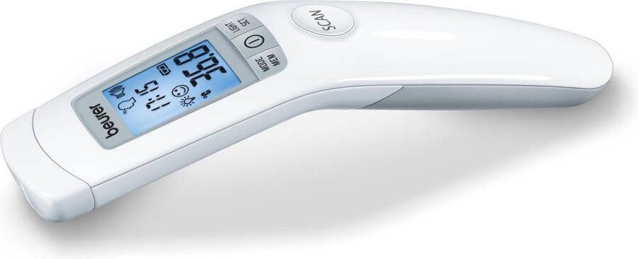 Beurer FT 90 Thermometer lichaam Meting omgevings- en oppervlaktetemperatuur Digitaal Infrarood Contactloos Geschikt voor baby's en kinderen 60 Geheugenplaatsen Medisch gecertificeerd Incl. opbergdoos 5 Jaar garantie