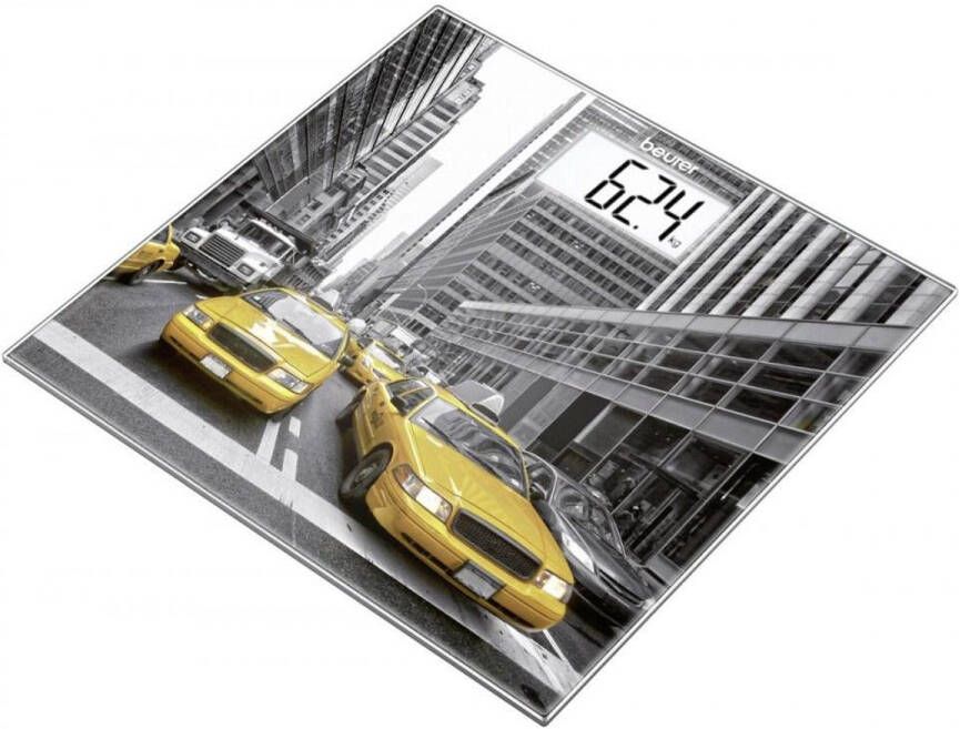 Beurer GS 203 New York Personenweegschaal Digitaal Tot 150 kg Quick start XL wit LCD display Cijfergrootte 4 cm Automatisch in-en uitschakelen Incl. batterijen 5 Jaar garantie