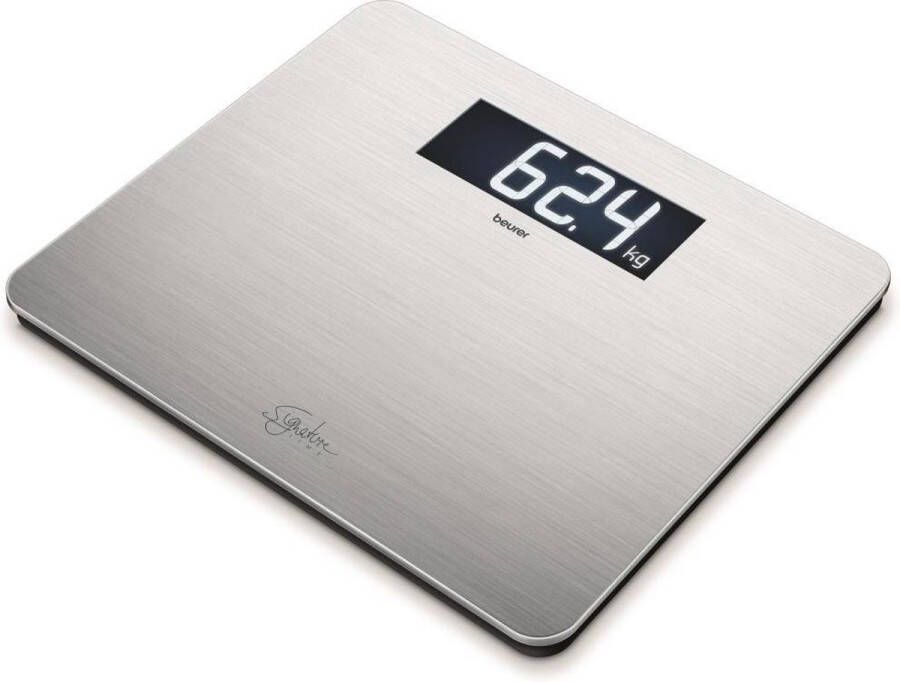 Beurer GS 405 Personenweegschaal Digitaal Veiligheidsglas 8 mm RVS sta-oppervlak XXL verlicht display Tot 200 kg XL weegoppervlak 30 x 35 cm Quick Start Incl. batterijen 5 Jaar garantie