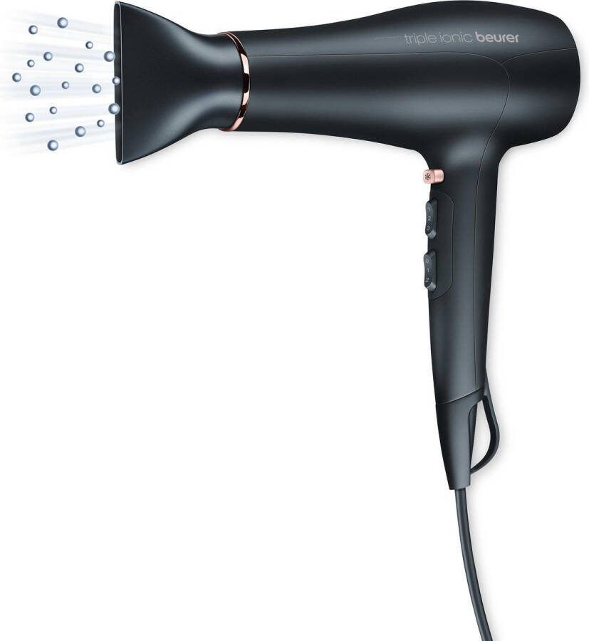 Beurer HC 60 Föhn Haardroger – ECO: 1400 W verbruik 2000 W resultaat – Touch sensor – LED indicator – 2 Opzetstukken – Diffuser 3 Warmte standen – Koude lucht 2 Blaasstanden – Soft touch 3 Jaar garantie
