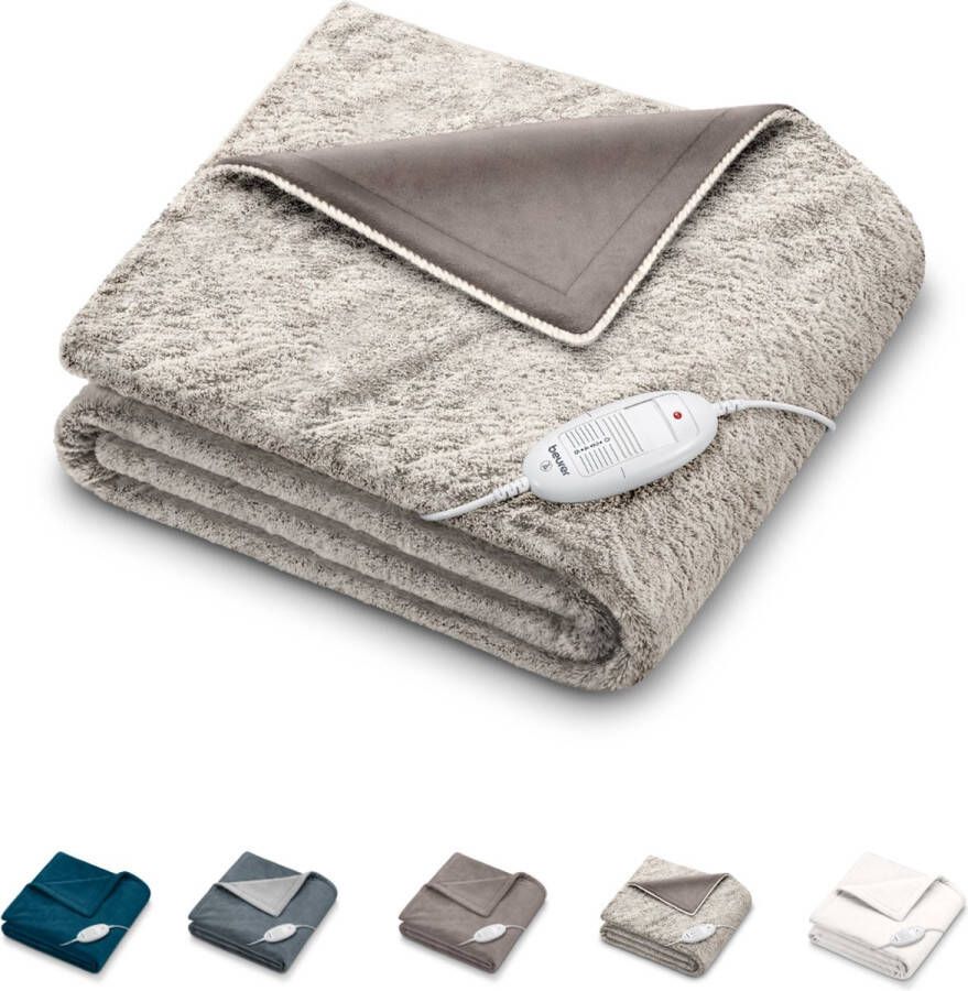 Beurer warmtedeken Test: Zeer goed Plaid Luxe elektrische deken Bovendeken HD 75 Nordic| 130 x 180 cm 6 Warmtestanden Automatische uitschakeling Fleece Machinewasbaar tot 30° 3 Jaar garantie Nordic Taupe