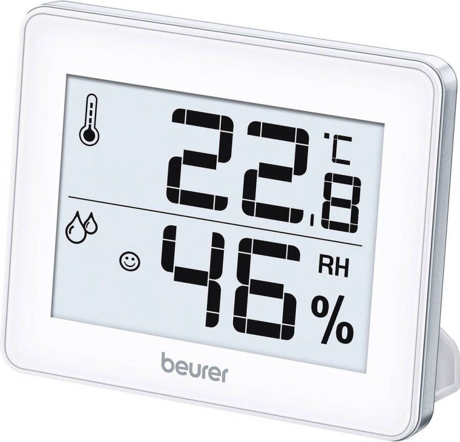 Beurer HM 16 Thermo-hygrometer Thermometer Luchtvochtigheid Binnen Smiley display °C °F Incl. batterij 3 Jaar garantie Wit