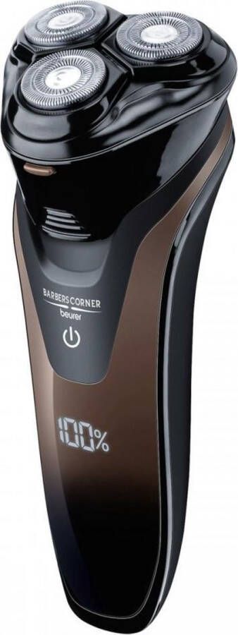 Beurer HR 8000 Scheerapparaat 3 Dubbelrings koppen Trimmer voor baard en bakkebaarden Contour trimmer Snel laden LED display Draadloos gebruik 60 min. of netvoeding Waterbestendig (IPX 6) 3 Jaar garantie