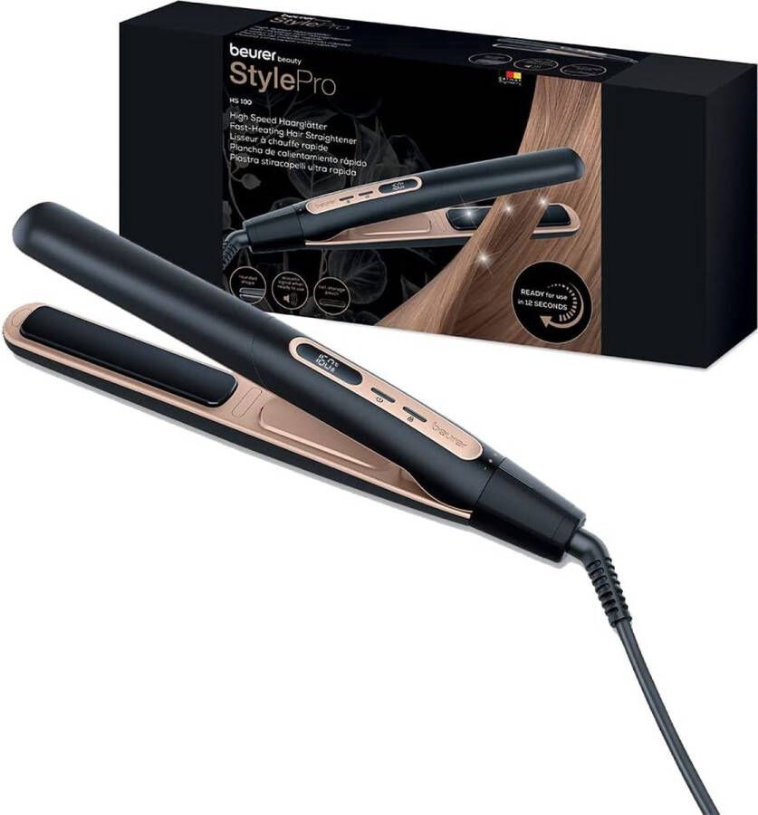 Beurer HS 100 Stijltang Haarstyler Ionentechnologie Keramische coating Snelle opwarming 12 sec. Variabele temperatuurinstelling 3 Jaar garantie