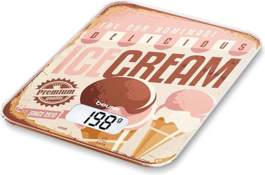 Beurer KS 19 Digitale keukenweegschaal 5 kg Tarra Functie Incl. batterijen 5kg 5 Jaar garantie IceCream