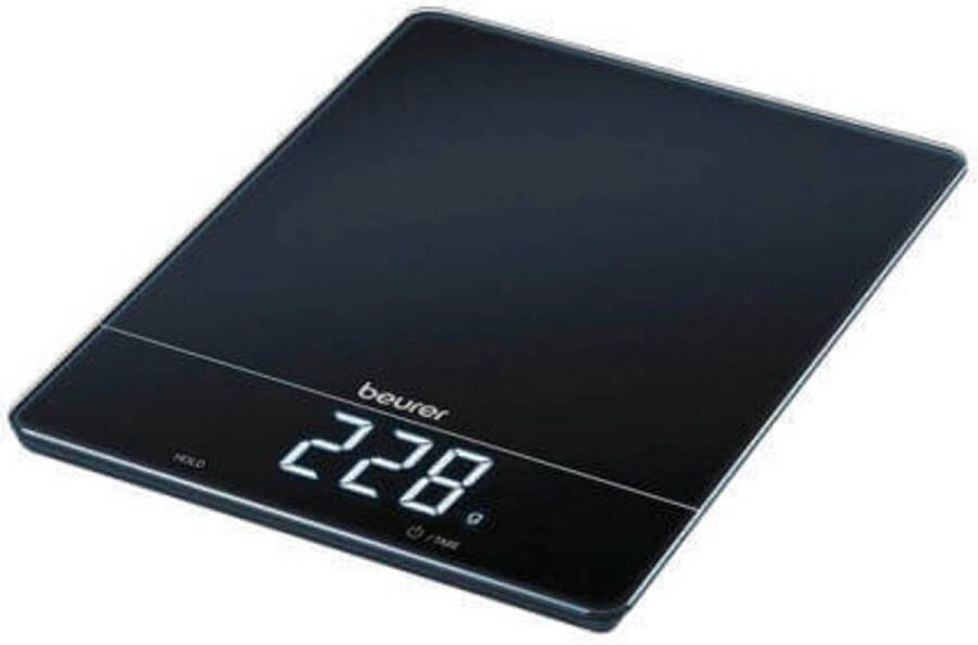 Beurer KS 34 XL Modern Home Digitale keukenweegschaal Tot 15 kg – Touch bediening – Groot Magic LED display – Glazen oppervlak – Tarra functie – Incl. batterijen 5 Jaar garantie