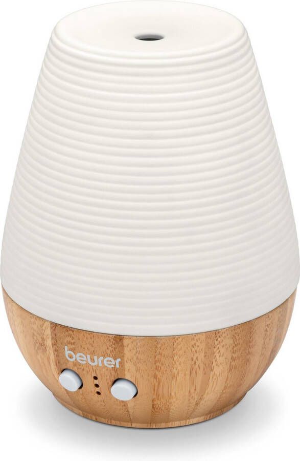 Beurer LA 40 Aroma diffuser Luchtbevochtiger Ultrasoon Ruimtes tot 20m2 LED verlichting Automatische uitschakeling Incl. netadapter 3 Jaar garantie Bamboe porselein