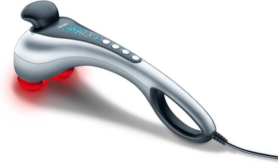 Beurer MG 100 Infrarood massageapparaat – Klopmassage – Dubbele kop – Verlicht display Optie infrarood verwarming – 2 Opzetstukken – 3 Programma s – Antislip handgrepen – 5 Snelheden – 3 Jaar garantie