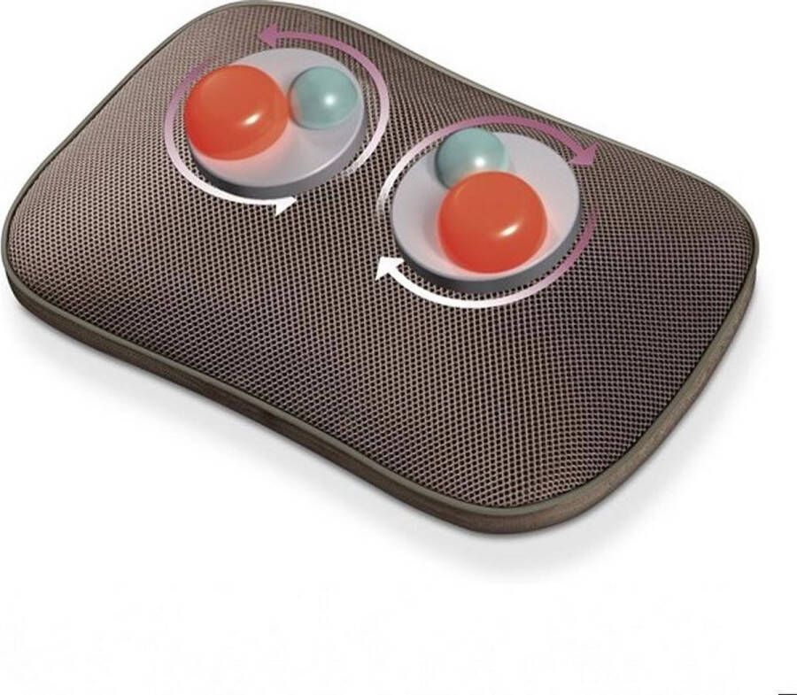 Beurer MG 147 Shiatsu Massagekussen Verwarming Licht Links en rechts draaiend Handschakelaar Wasbare hoes