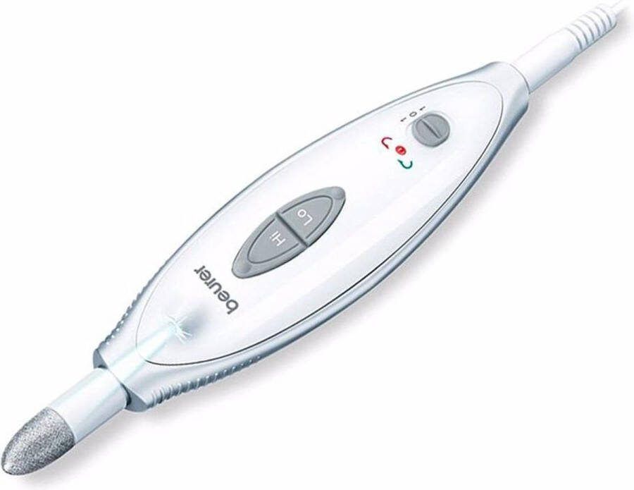 Beurer MP 41 Elektrische nagelvijl – Nagelfrees – Elektrisch manicure en pedicure apparaat 7 Opzetstukken – LED licht Beschermkap – 2 Snelheden – L en R draaiend Netvoeding – Incl. opbergetui