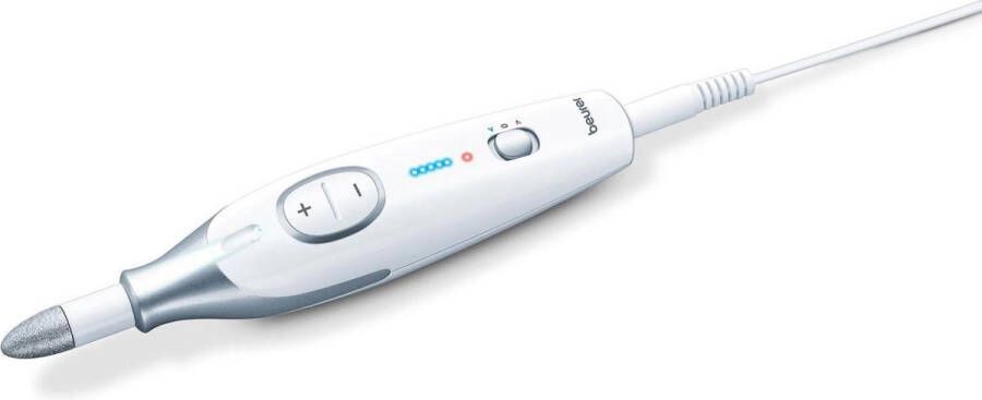 Beurer MP 42 Elektrische nagelvijl – Nagelfrees – Electrische manicure-en Pedicureset 7 Opzetstukken – Beschermkap – Magic LED display – Traploos instelbaar – Netvoeding = kracht Opbergetui 3 Jaar garantie Wit zilver