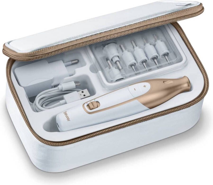 Beurer Elektrische Nagelvijl Nagelfrees Tot 2 uur draadloos gebruik MP 64 Nagelfrees Elektrische Manicure en Pedicure set 10 Opzetstukken LED Verlichting 3 Jaar garantie