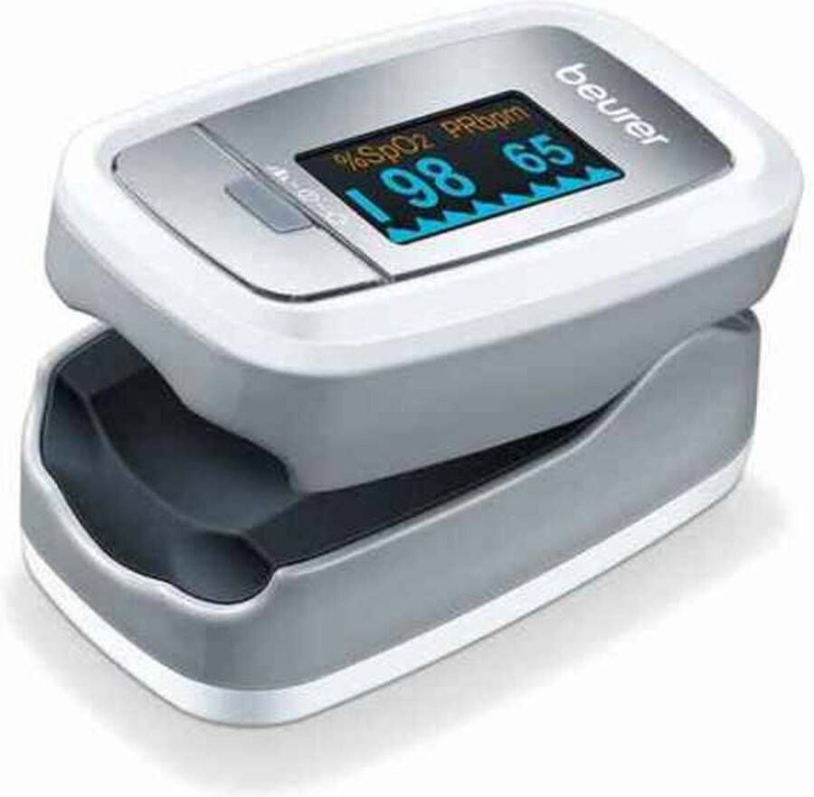 Beurer PO 30 Saturatiemeter Pulse oximeter Zuurstofmeter vinger Hartslag Medisch gecertificeerd Incl. batterijen 5 Jaar garantie Grijs