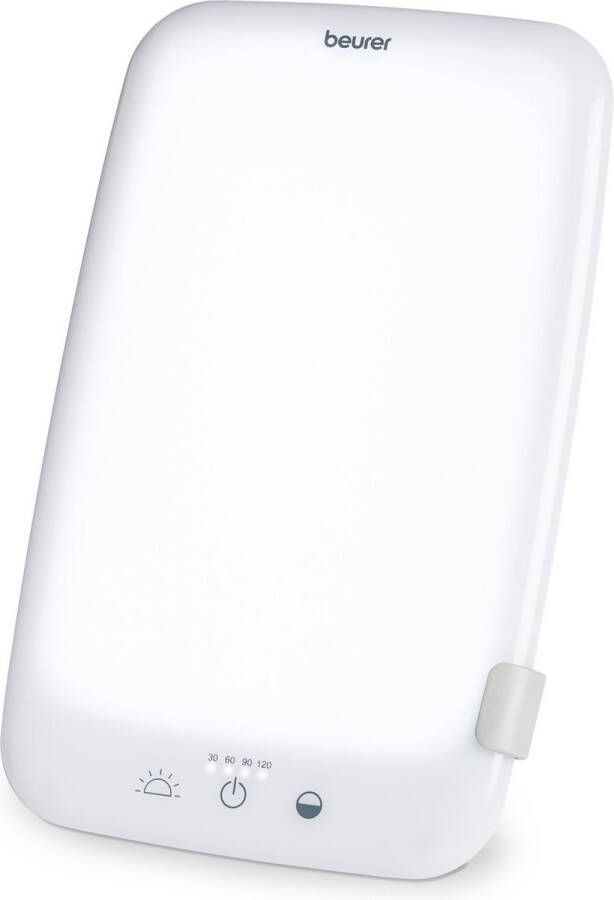 Beurer TL 35 Lichttherapielamp Daglichtlamp Compact: 25 x 15.5 cm Tabletvorm Kantelbaar Dimmer Tiptoetsen LED 10000 Lux (op 13 cm) Flikker-en UV-vrij Incl. netadapter en opberghoes Medisch gecertificeerd 3 Jaar garantie