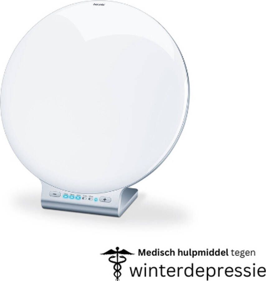 Beurer TL 70 Lichttherapielamp Daglichtlamp Dimmer Timer Automatische uitschakeling Rond groot opp.: doorsnede 33 cm LED 10000 Lux (op 10 cm) UV-vrij Incl. netadapter Medisch gecertificeerd 3 Jaar garantie