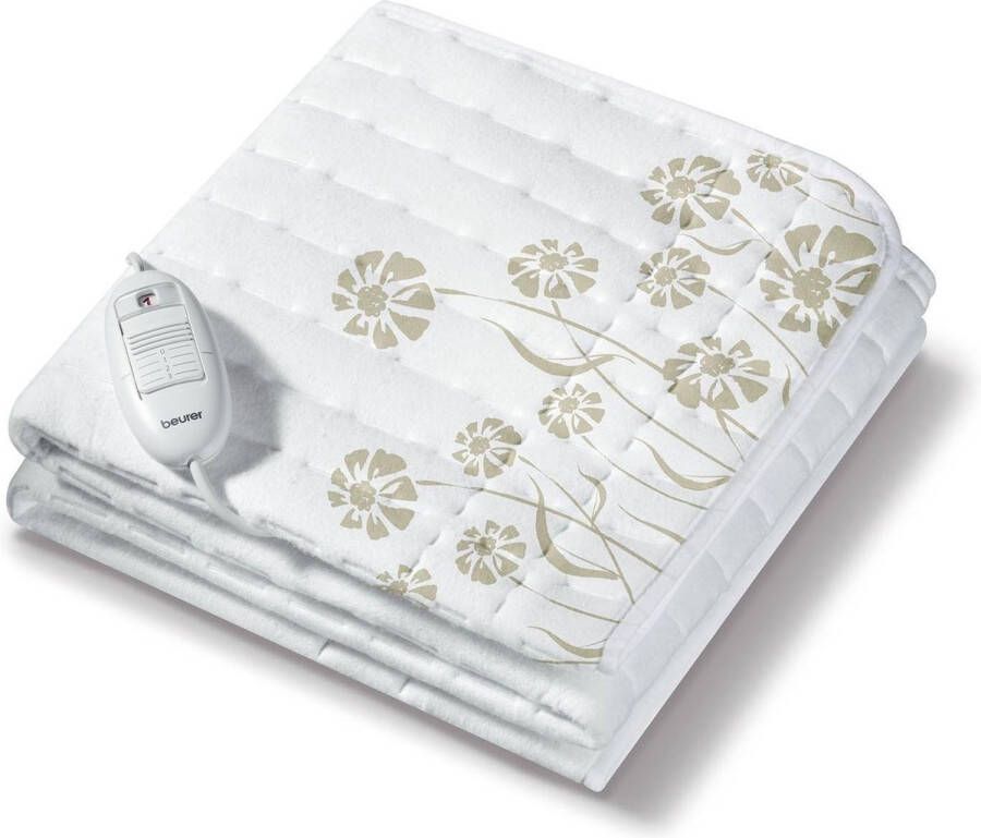 Beurer TS 23 Elektrische deken Onderdeken 150 x 80 cm 3 Warmtestanden Automatische uitschakeling Fleece Machinewasbaar 5 Jaar garantie Wit