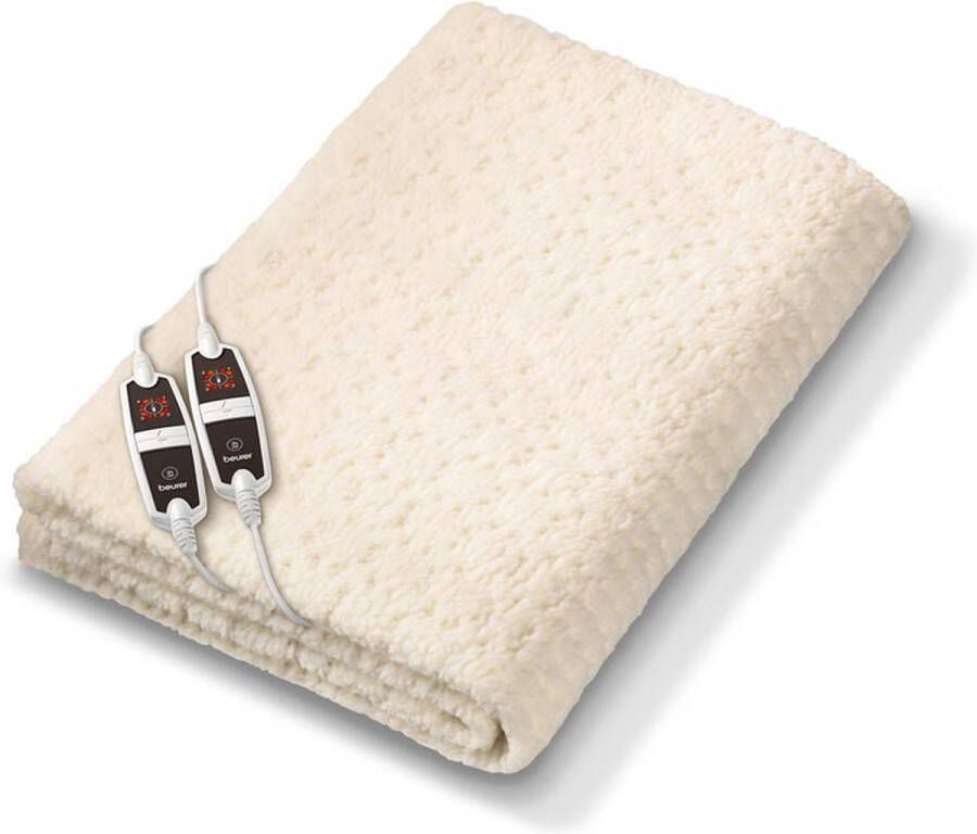 Beurer UB 56 Teddy Double Elektrische Onderdeken 150 x 160 cm 2 Persoons – 2 LED schakelaars – Teddy fleece 2 Zones lichaam voeten x 4 warmtestanden – Automatische uitschakeling Machinewasbaar tot 30° 2 x 60 Watt 5 Jaar garantie