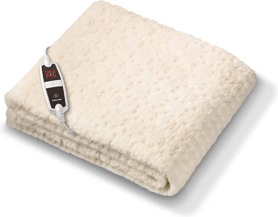 Beurer UB 53 Teddy Single Elektrische deken Onderdeken – 150 x 80 cm – Teddy fleece LED schakelaar 4 Warmtestanden – Automatische uitschakeling terug-schakeling Machinewasbaar tot 30° 60 Watt 5 Jaar garantie