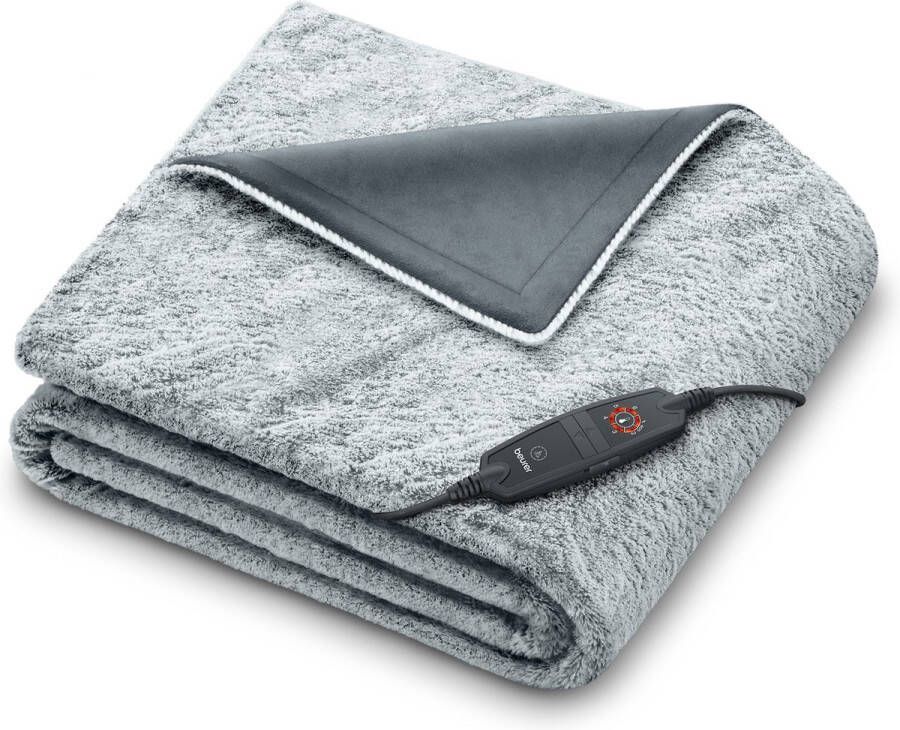 Beurer HD 75 Green Planet Nordic Warmtedeken 180 x 130 cm Test: zeer goed Duurzaam 6 Warmtestanden Luxe elektrische bovendeken Automatische uitschakeling Ultrazachte fleece Machinewasbaar 3 Jaar garantie Grijs mix