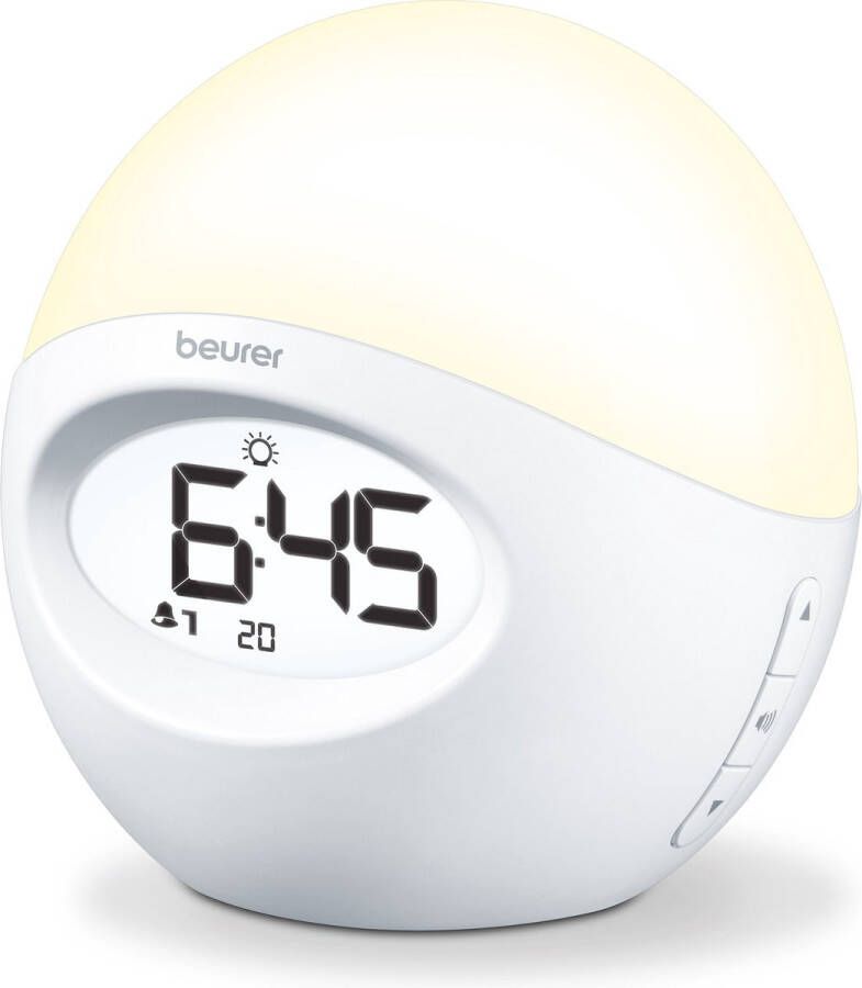 Beurer WL 32 Wake-up light – Compact LED – Sfeerlicht kleurnuances Sleep functie Nachtlamp – FM radio Alarm Snooze – Incl. netadapter Aux kabel 3 Jaar garantie