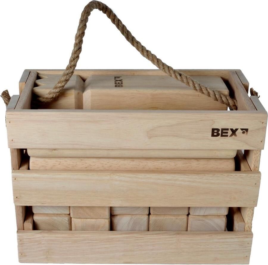 Bex Kubb Viking Original Rubberhout In Houten Kist