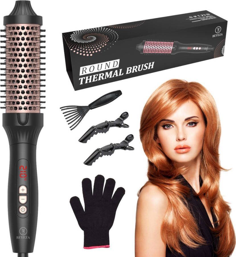 Beyeza Thermal Brush Keramische Warmteborstel Fohnborstel en Airstyler Alternatief Krulborstel en Stijlborstel in 1 Krultang